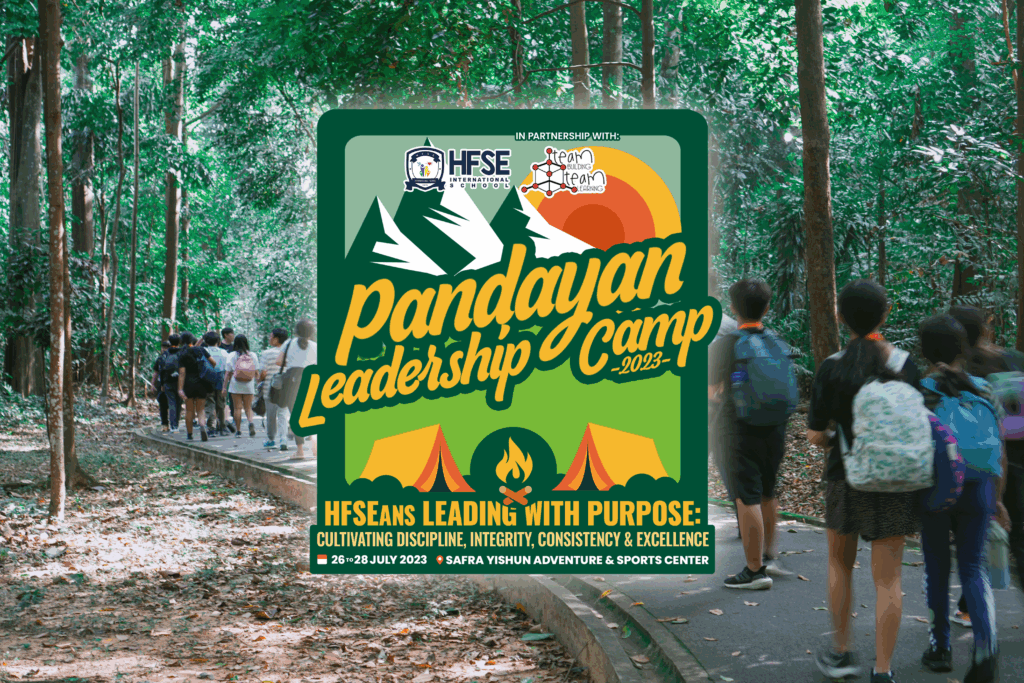 A cover photo featuring a leadership camp event logo over a background image.